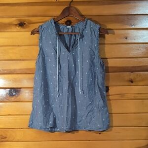 Sleeveless Blue Top